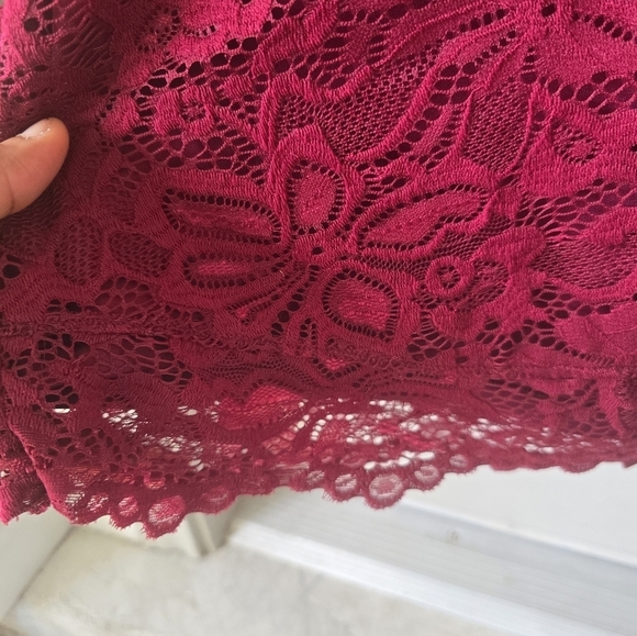 Kiyonna Women's Plus Pinot Noir Mademoiselle Lace Cocktail Dress Size 4X Red - Picture 9 of 15